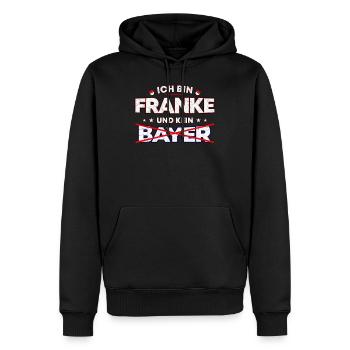 Fränkisches Frankenland Geschenk für Echte Franken - Männer Premium Bio Hoodie - Schwarz - Vorne - Nico (187cm)