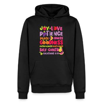 Religion biblique chrétienne - Sweat à capuche Premium bio Homme - noir - Devant - Nico (187cm)