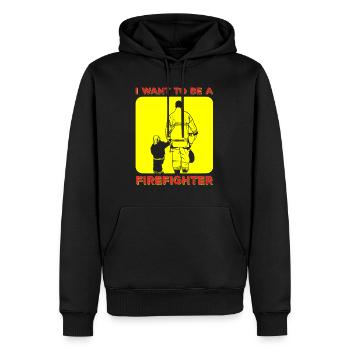 profession de pompier pompier de jeunesse feu - Sweat à capuche Premium bio Homme - noir - Devant - Nico (187cm)