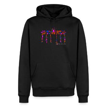 Berlin T-Shirt - Brandenburger Tor Shirt - I Love - Männer Premium Bio Hoodie - Schwarz - Vorne - Nico (187cm)