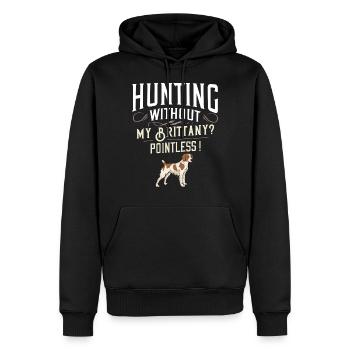 Brittany Spaniel Epagneul Breton Hund Welpen - Männer Premium Bio Hoodie - Schwarz - Vorne - Nico (187cm)