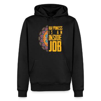 Mandala Meditation Yoga Glück Namaste - Männer Premium Bio Hoodie - Schwarz - Vorne - Nico (187cm)