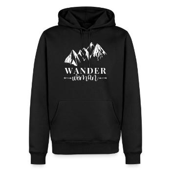 Wander Woman Wandern Frauen und Wandern - Männer Premium Bio Hoodie - Schwarz - Vorne - Nico (187cm)