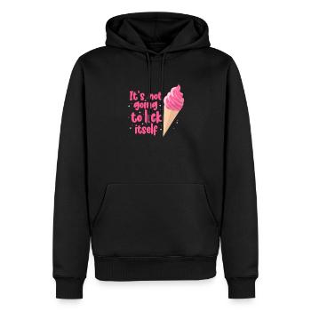 Nice funny ice cream design « It’s not going to - Sweat à capuche Premium bio Homme - noir - Devant - Nico (187cm)