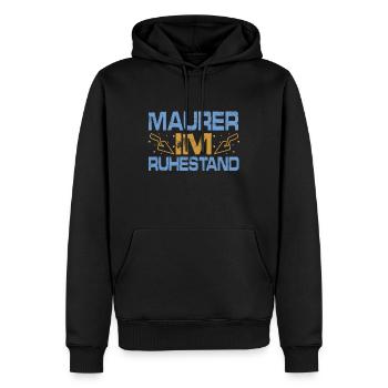 Maurer Rente - Männer Premium Bio Hoodie - Schwarz - Vorne - Nico (187cm)