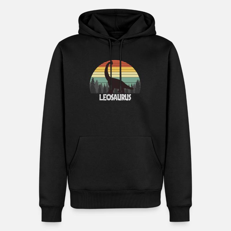 LEOSAURUS LEO SAURUS LEO DINOSAUR - Männer Premium Bio Hoodie - Schwarz