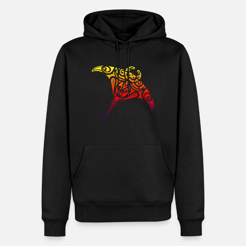 Stachelrochen Tattoo Rochen Meerestiere - Männer Premium Bio Hoodie - Schwarz