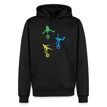 Einrad - Männer Premium Bio Hoodie - Schwarz - Vorne - Nico (187cm)