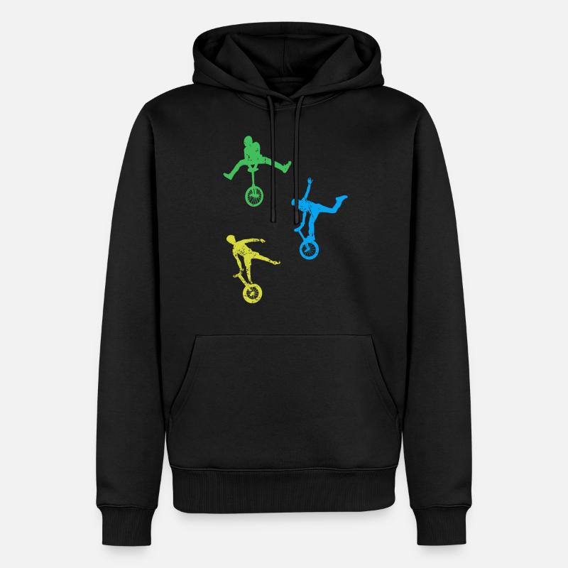Monocycle - Sweat à capuche Premium bio Homme - noir