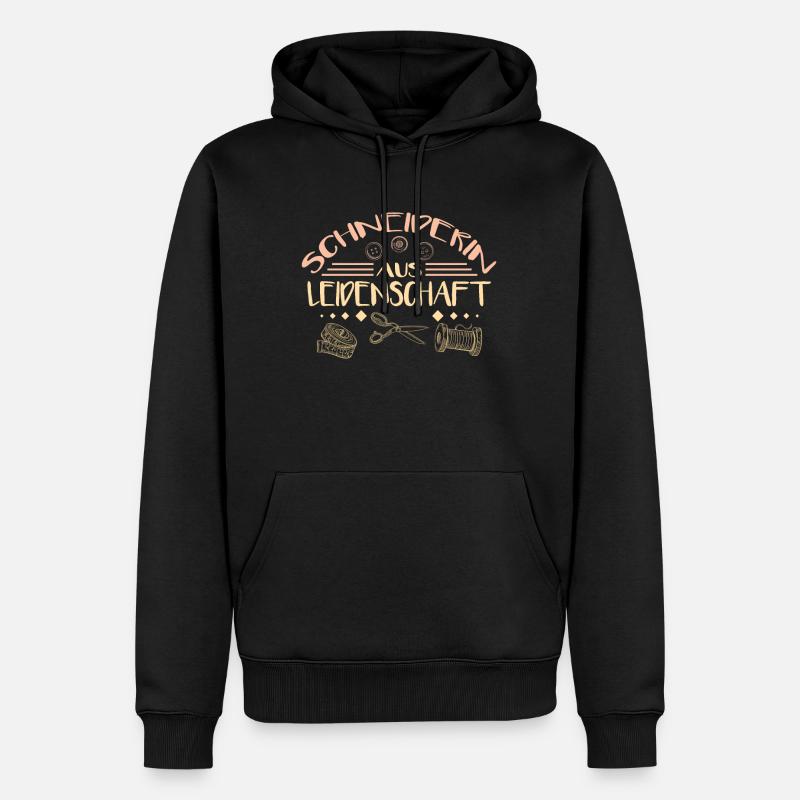 Schneiderin leidenschaft - Männer Premium Bio Hoodie - Schwarz