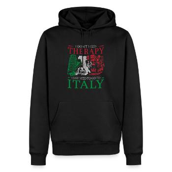 Ich brauche keine Therapie Design für Italien Fan - Männer Premium Bio Hoodie - Schwarz - Vorne - Nico (187cm)