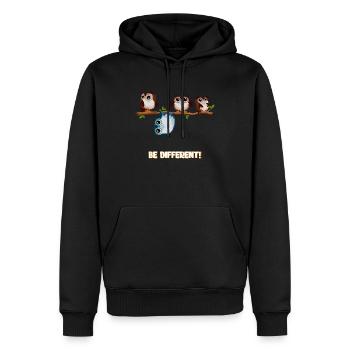 Be Different Cute Cute Owls Gift - Men’s Premium Organic Hoodie - black - Front - Nico (187cm)