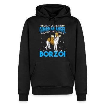 Barsoi Hund Geschenk - Männer Premium Bio Hoodie - Schwarz - Vorne - Nico (187cm)