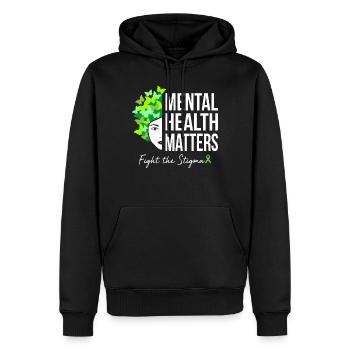 Lutte La stigmatisation La santé mentale est importante - Sweat à capuche Premium bio Homme - noir - Devant - Nico (187cm)