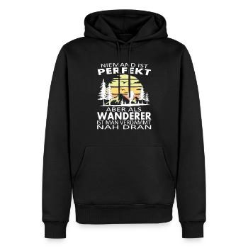 Wandern lustiger Spruch - Männer Premium Bio Hoodie - Schwarz - Vorne - Nico (187cm)