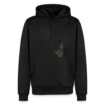 Pusteblume Löwenzahn - Männer Premium Bio Hoodie - Schwarz - Vorne - Nico (187cm)