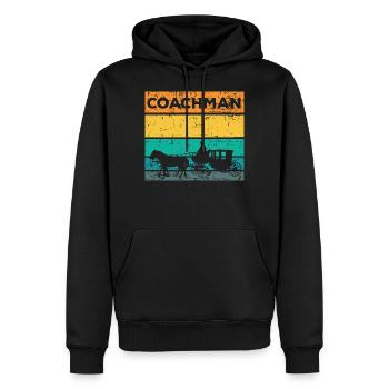 Cocher cocher cheval - Sweat à capuche Premium bio Homme - noir - Devant - Nico (187cm)
