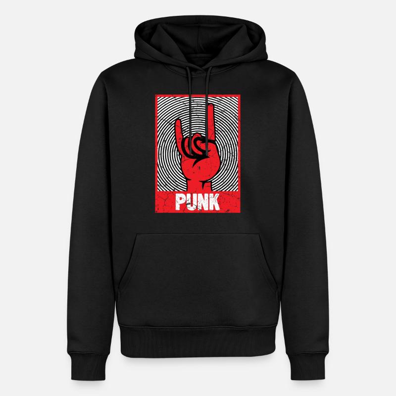 Le punk du Diable Punk - Sweat à capuche Premium bio Homme - noir