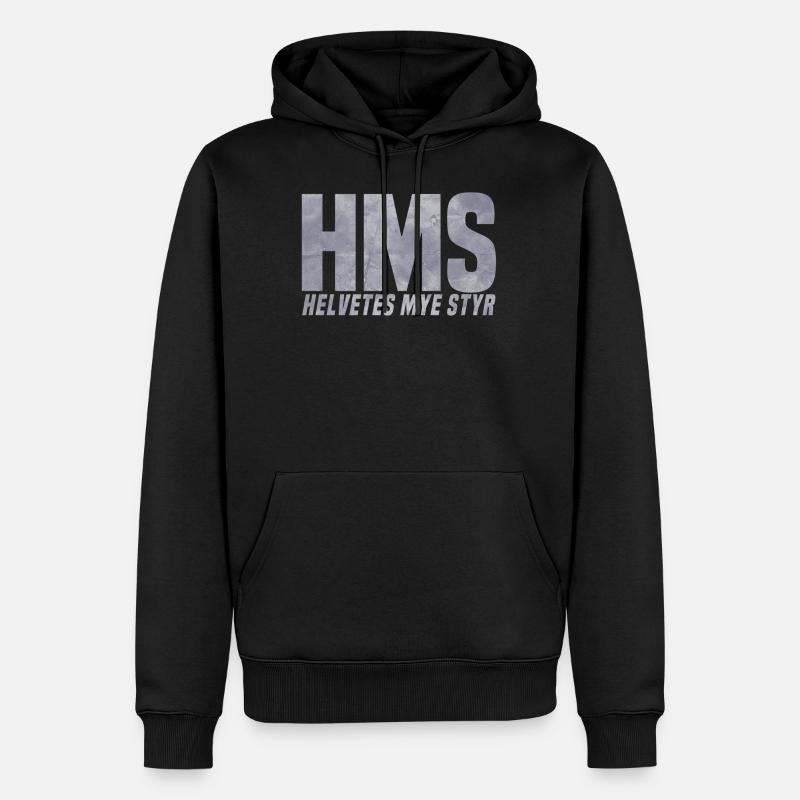 HMS - Premium økologisk hettegenser for menn - svart