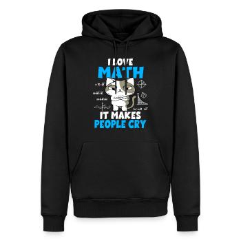Mathematics Students Math Teacher Cats Gift - Men’s Premium Organic Hoodie - black - Front - Nico (187cm)