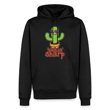 Kaktus Pflanze Looking Sharp - Männer Premium Bio Hoodie - Schwarz - Vorne - Nico (187cm)
