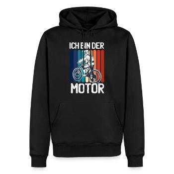 Retro Vintage Ich bin der Motor Fahrrad - Männer Premium Bio Hoodie - Schwarz - Vorne - Nico (187cm)