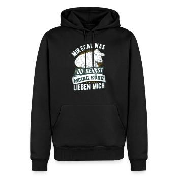Meine Kühe Lieben Mich Landwirte Bauern Kuh Spruch - Männer Premium Bio Hoodie - Schwarz - Vorne - Nico (187cm)