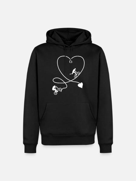 BMX Bicycle Heart - Men’s Premium Organic Hoodie - black