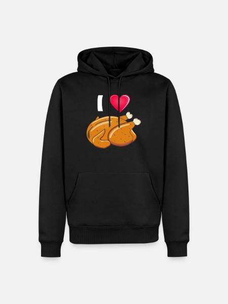 HUHN HÄNCHEN I LOVE - Men’s Premium Organic Hoodie - black