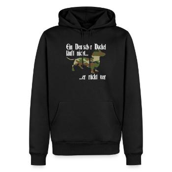 Dackelmotiv Dackel Damen Hund Herren Silhouette - Männer Premium Bio Hoodie - Schwarz - Vorne - Nico (187cm)