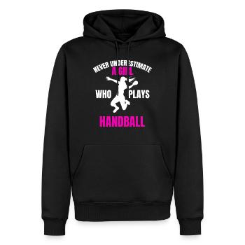 Handballerin Handball Mädchen Frauenhandball Damen - Männer Premium Bio Hoodie - Schwarz - Vorne - Nico (187cm)