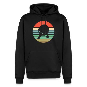 Raquette de ping-de-table Retro Idée cadeau - Sweat à capuche Premium bio Homme - noir - Devant - Nico (187cm)
