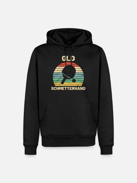 Tischtennis Old Schmetterhand - Männer Premium Bio Hoodie - Schwarz