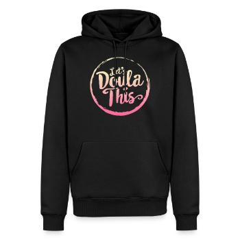 Midwives Day Doula Nurse Cadeau Let’s Doula This - Sweat à capuche Premium bio Homme - noir - Devant - Nico (187cm)
