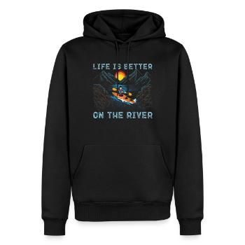 kayak - Men’s Premium Organic Hoodie - black - Front - Nico (187cm)