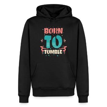 Conception acrobatique pour un fan de gymnastique - Sweat à capuche Premium bio Homme - noir - Devant - Nico (187cm)