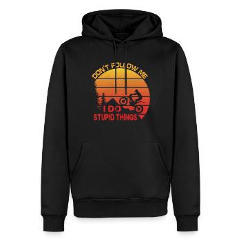 Trial Motorrad Spruch - Männer Premium Bio Hoodie - Schwarz - Vorne - Nico (187cm)
