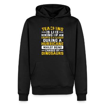 Teaching is Like Hiking Up an Volcano Teacherlife - Männer Premium Bio Hoodie - Schwarz - Vorne - Nico (187cm)