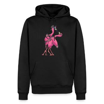 Flamenco dansant flamingo cadeau - Sweat à capuche Premium bio Homme - noir - Devant - Nico (187cm)