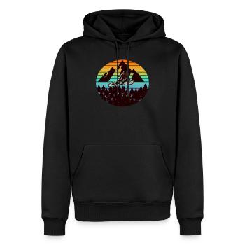 Vélos vélos vélo rétro vélo - Sweat à capuche Premium bio Homme - noir - Devant - Nico (187cm)