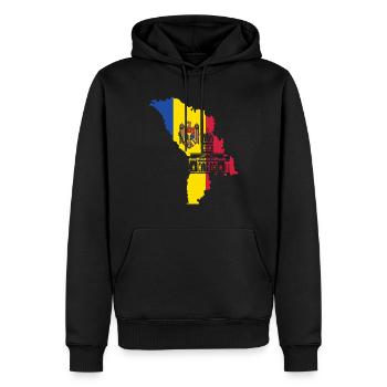 Moldawien Flagge - Männer Premium Bio Hoodie - Schwarz - Vorne - Nico (187cm)