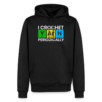 I Crochet Yarn Periodically Crocheting Knitting Cr - Sweat à capuche Premium bio Homme - noir - Devant - Nico (187cm)