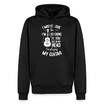 I'm Playing My Guitar Electric Acoustic Guitarist - Sweat à capuche Premium bio Homme - noir - Devant - Nico (187cm)