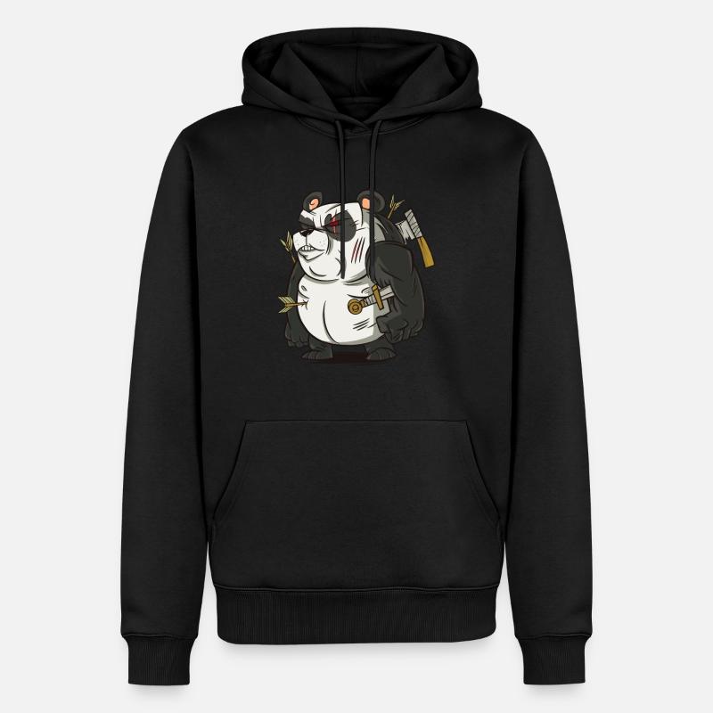 Warrior Panda combattant combattant - Sweat à capuche Premium bio Homme - noir