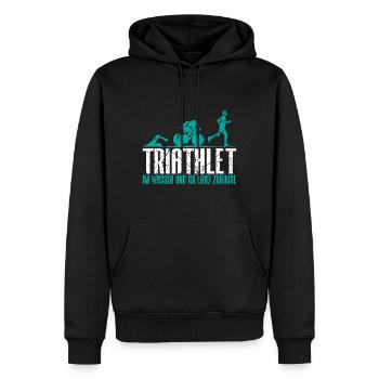 Triathlete Gift - Men’s Premium Organic Hoodie - black - Front - Nico (187cm)