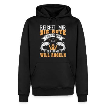 Angler Angeln Fischen Fischer Geschenkidee - Männer Premium Bio Hoodie - Schwarz - Vorne - Nico (187cm)