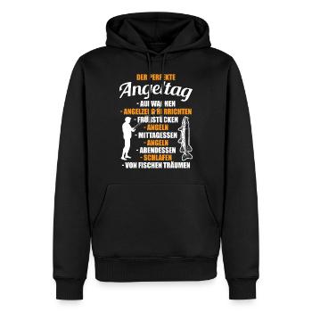 Angler Angel Angeltag - Männer Premium Bio Hoodie - Schwarz - Vorne - Nico (187cm)