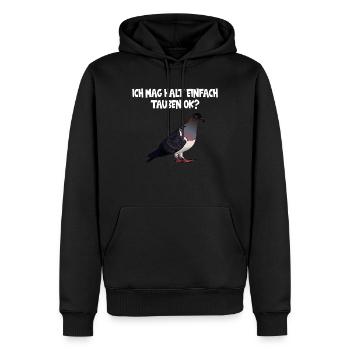 Taube Taubenverein Ich mag halt einfach Tauben ok - Männer Premium Bio Hoodie - Schwarz - Vorne - Nico (187cm)