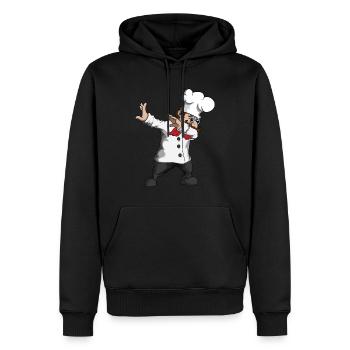 Lustiger Dabbing Chefkoch tanzen Pizzabäcker Koch - Männer Premium Bio Hoodie - Schwarz - Vorne - Nico (187cm)