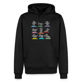 Yoga Pose Sport Eléphant drôle humour cadeau - Sweat à capuche Premium bio Homme - noir - Devant - Nico (187cm)